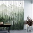thumbnail image 4 of YULSATU Rideau de Douche en Polyester Vert Forêt Brumeuse, 72 Pouces x 72 Pouces Imperméable, 4 of 5