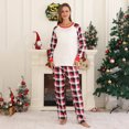 thumbnail image 4 of TIMIFIS Christmas Pajamas Ensemble pour Femmes Noël Fêtes Col Rond Manches Longues Haut et Pantalon Long à Carreaux Rouges Tenue de Détente Ensemble Assorti pour la Famille Christmas Pajamas, 4 of 5