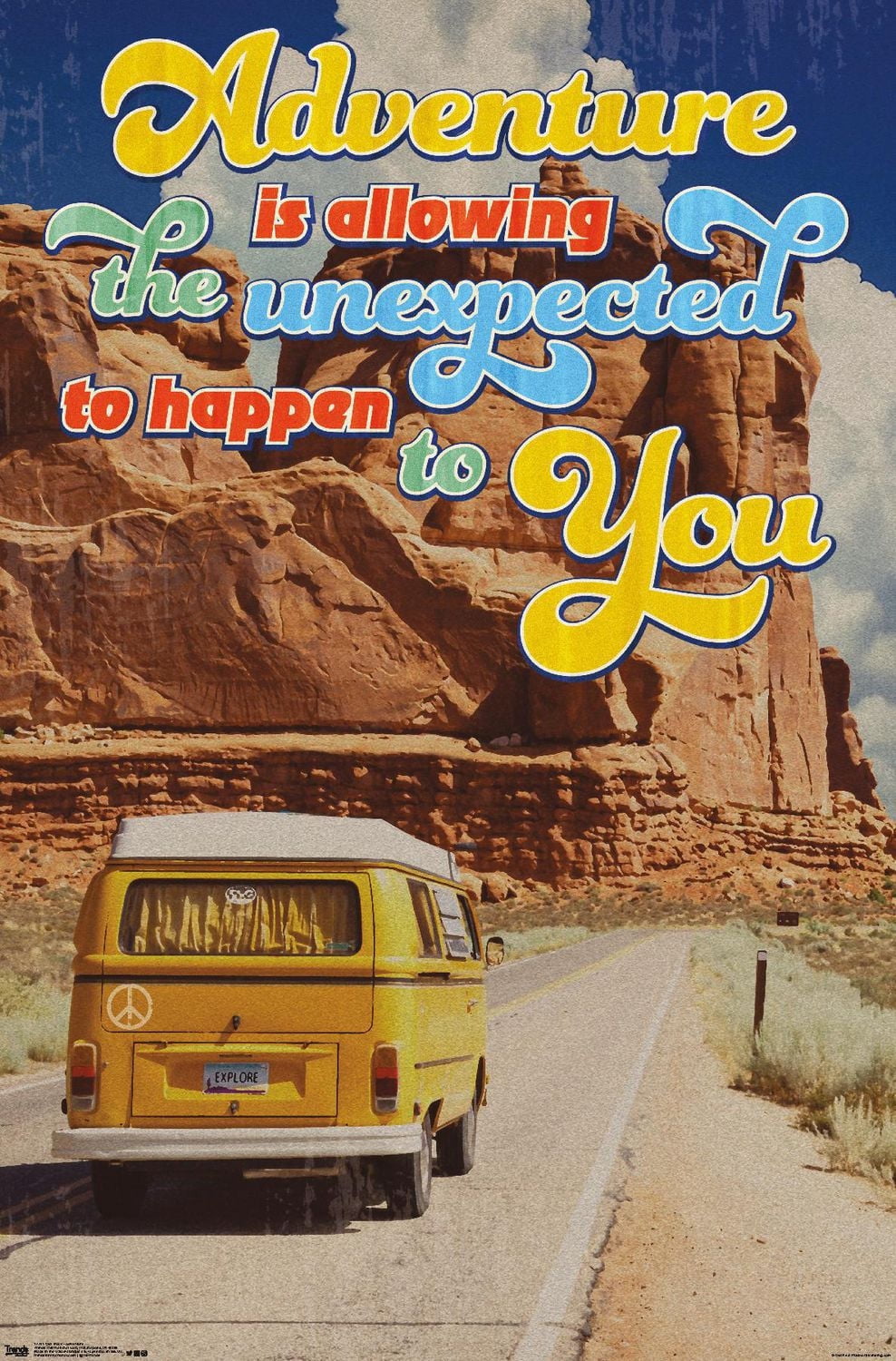 Old Red Truck - Adventure Is Allowing The Unexpected Wall Poster, 22.375" x 34"