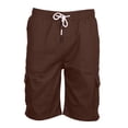 thumbnail image 4 of LSLJS Men's Sport Pure Color Bandage Casual Loose Sweatpants Drawstring Shorts Pant, 4 of 6