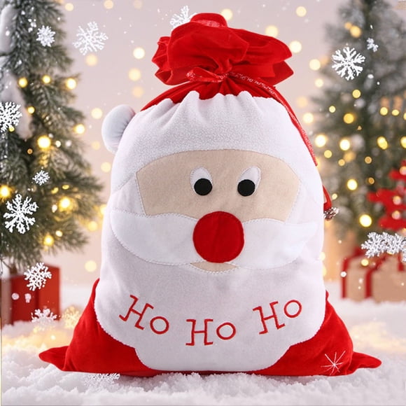 Santa Claus Gift Bags,Large Christmas Velvet Santa Bags with Drawstring,Santa Gift Sack,Christmas Red Santa Gift Bags Gift Sack for Xmas Present Party,Stocking Stuffer Supplies
