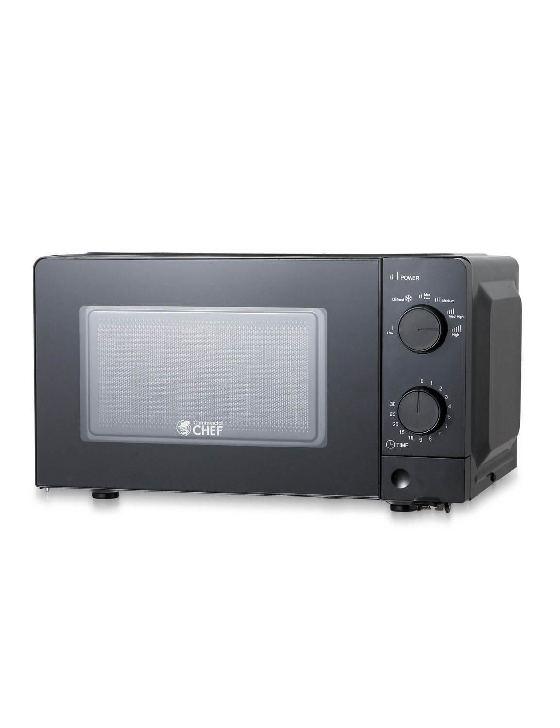 COMMERCIAL CHEF 0.6 Cubic Foot Microwave with 6 Power Levels, Small Microwave with Grip Handle, 600W Countertop Microwave with 30 Minute Timer and Mechanical Dial Controls, Black