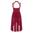 thumbnail image 4 of RUNQHUI Robe de Danse Lyrique Ballet Strass pour Filles Enfants Patinage Artistique Justaucorps Sans Manches Jazz Latin Danse Moderne Bordeaux 6, 4 of 7