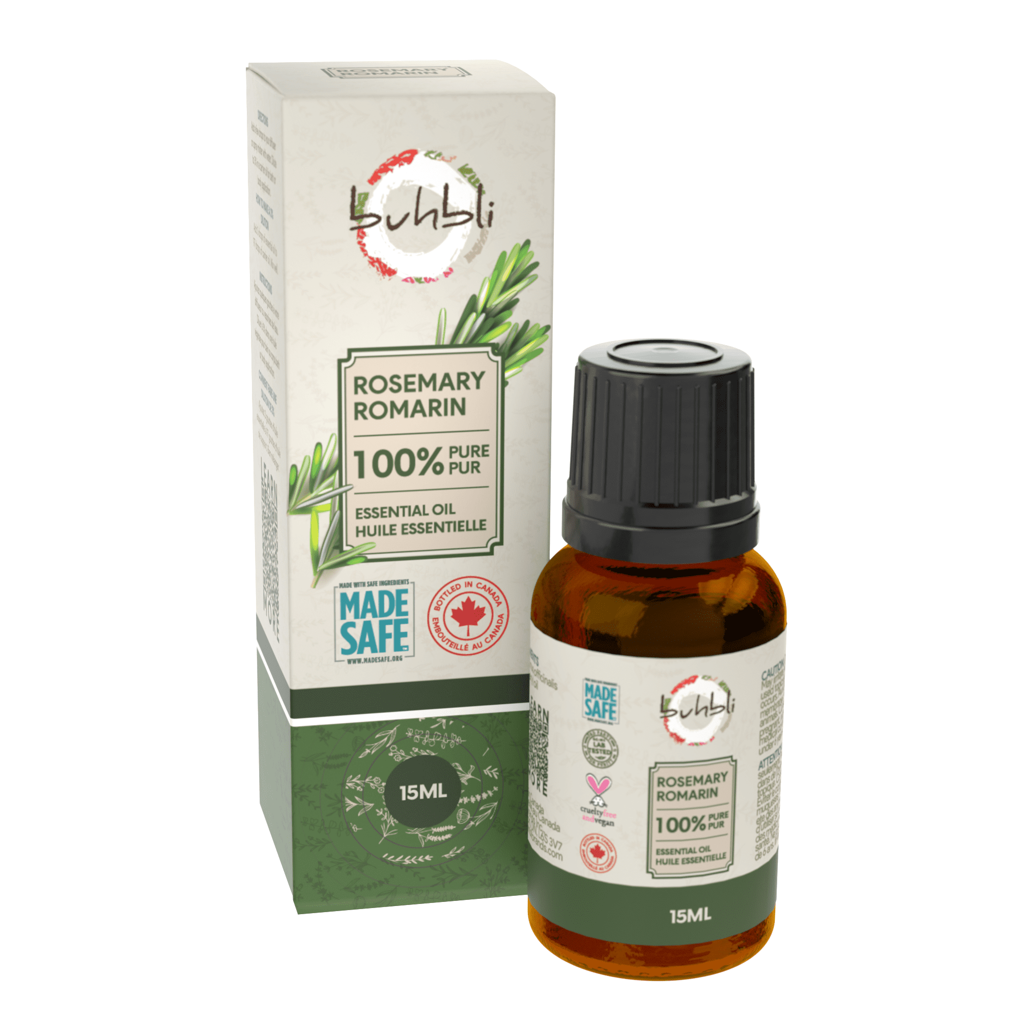 Buhbli Brands – Huile Essentielle de Romarin 100 % Pure, 15 ml