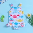 thumbnail image 2 of Toddler Girl Swimsuits One Piece Ruffle Sleeveless Girls Bathing Suit 18-24 Months, 2 of 6