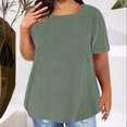 thumbnail image 2 of Liquidation! Hauts Grande Taille pour Femmes, Blouse à Manches Courtes d'Été pour Femmes, Blouse Décontractée Unie avec Poches, Col Rabattu, Mode Été, 2 of 5