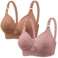 thumbnail image 2 of Bras for Women, 2PCS Womans Printing Gathered Together Large Size Daily Bra Underwear No Rims, 2 of 6