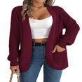 thumbnail image 1 of MesaSe Womens Open Front Knit Cardigan Long Sleeve Solid Color Pocket Sweater Loose Fall Tops S, 1 of 7