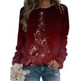 thumbnail image 1 of Pisexur Chandails en Molleton de Noël pour Femmes 2024 Mode Manches Longues Col Rond Chandails en Molleton Graphique Arbre de Noël Amusant Chandails à Capuchon Décontractés Vacances Ample Chandail Oversize, 1 of 3