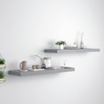 thumbnail image 1 of vidaXL Floating Wall Shelves 2 pcs Grey 80x23.5x3.8 cm MDF, 1 of 5
