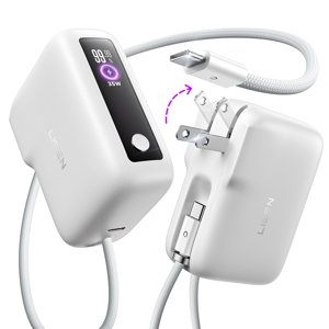 LISEN 3 in 1 Fast Travel Charger, Portable Charger with Wall Plug & Built in Cable, 35W Power Bank Fast Charging,7000mAh Traveling Essentials Mens Va