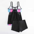 thumbnail image 4 of UPPADA Women Tankini Swimsuits Set Two Piece Tummy Control Bathing Suit Racerback Flowy Swimwear Swim Dress with Bra Skirted Bathing Suit Modest Swimwear with Shorts on Clearance Black,XXL, 4 of 6