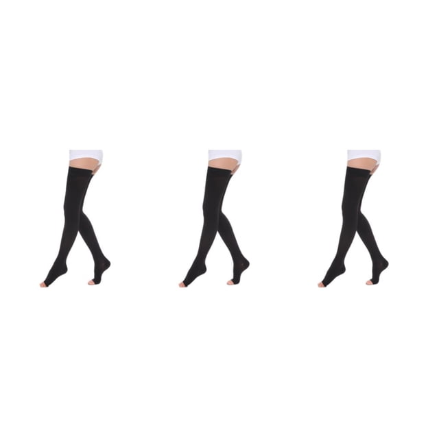 Baohd Bas de Compression Doux et Extensibles à la Mode et Confortables à Bout Ouvert - Noir m Ensemble de 3