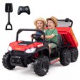 thumbnail image 1 of Costway 24V 2-Seater Ride on Dump Truck,4WD Kids Ride on Car with Electric Dump Bed Red, 1 of 10