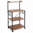 thumbnail image 2 of Costway 4-Tier Rolling Bakers Rack Industrial Utility Microwave Oven Stand Cart w/ Hooks, 2 of 10