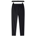 thumbnail image 4 of Deals of The Day Clearance! Men's Large Size Solid Color Casual Fashion Loose Ice Silk Sweatpants Drawstring Zipper Pockets Exercise Pants, Comfortable Sports Pants for Plus-Size Men, 4 of 7