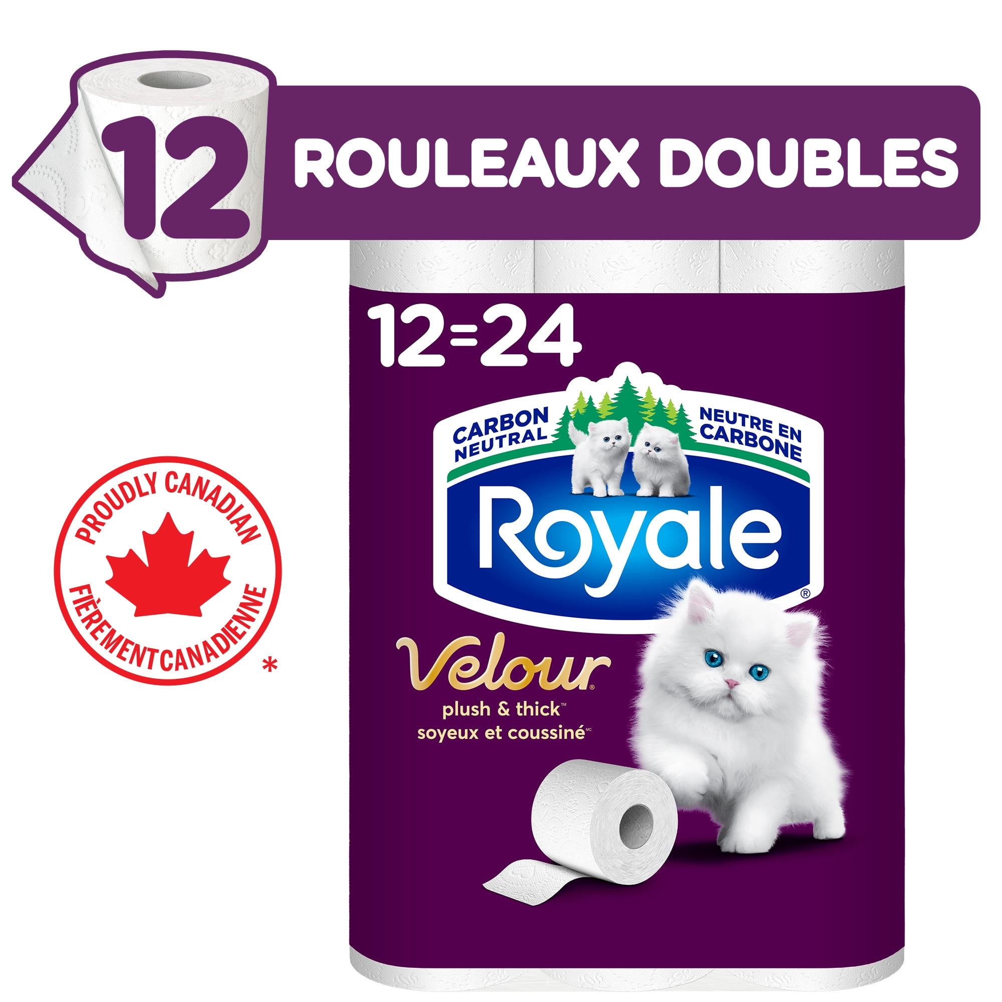 Royale Velour, 2 Ply Toilet Paper, 12 Equal 24 Bathroom Tissue Rolls