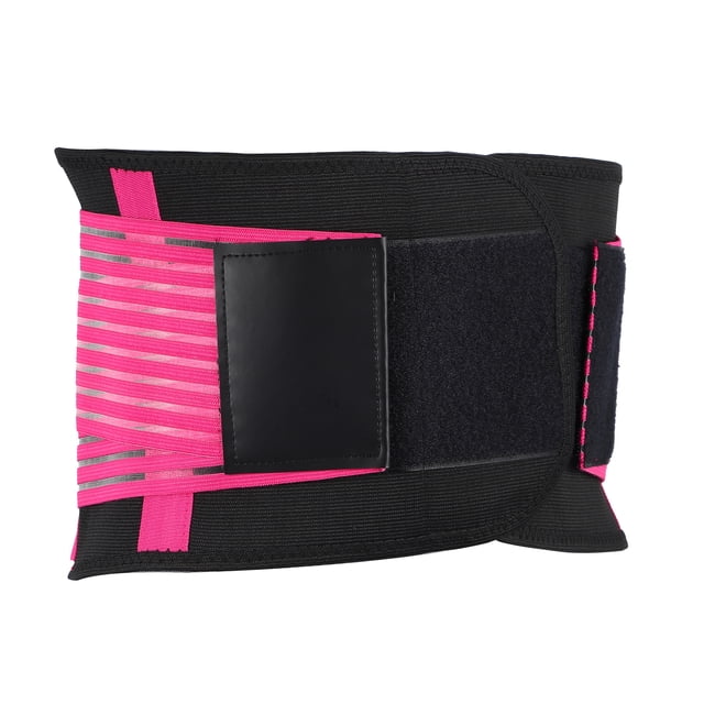 Unique Bargains Breathable Back Brace Lumbar Support Mesh Design Adjustable Straps Lower Back Brace Rose Red Size L