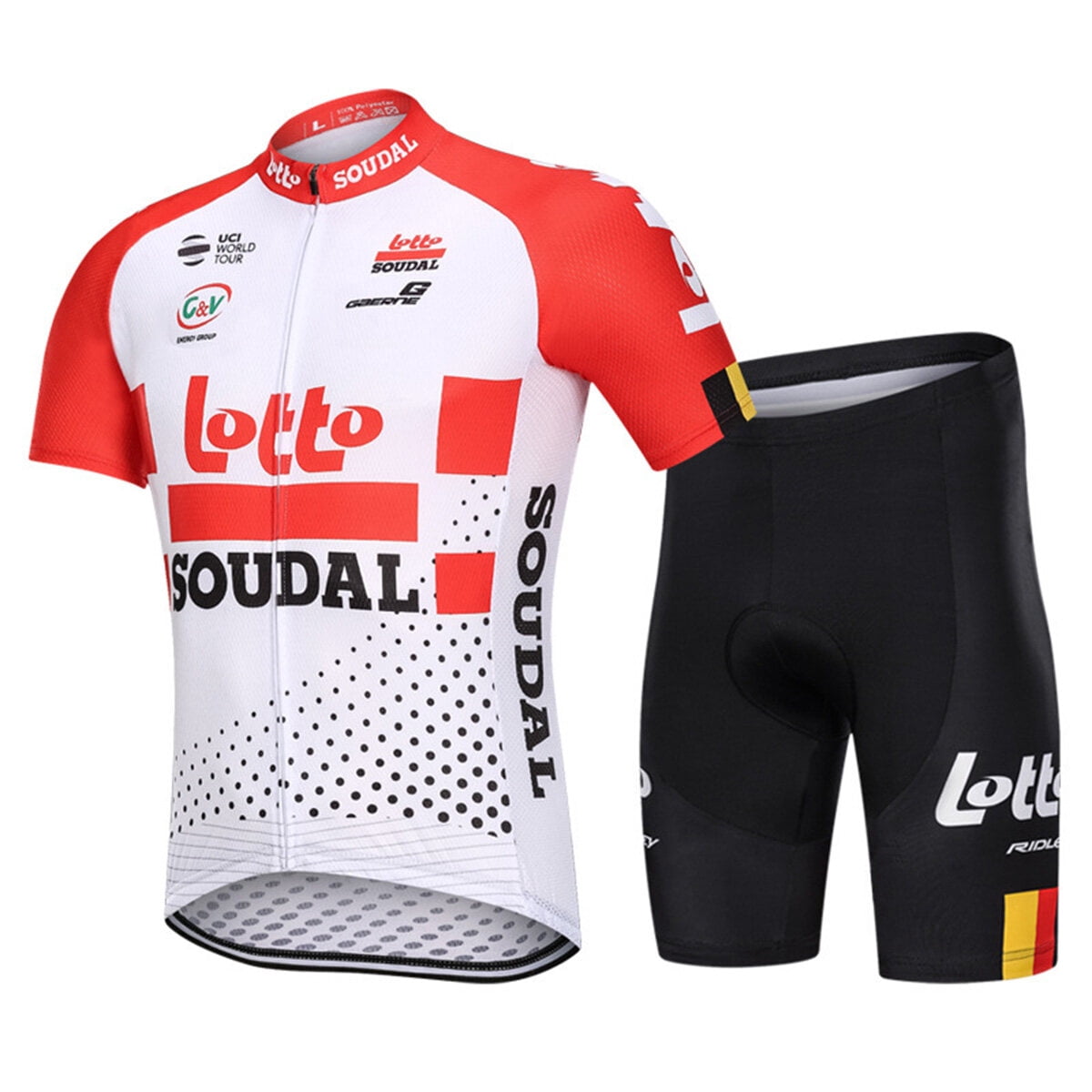 Ensemble Court de Maillot de Cyclisme pour Homme Respirant à Fermeture Éclair Intégrale Rembourré 3D