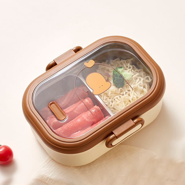 EGNMCR Kitchen Utensils Set, 304 Stainless Steel Insulated Lunch Box Microwave Heating Student Dedicated Office Worker Food Grade Partition Lunch Box Insulation Compartment Stainless steel lunch trunk
