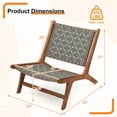thumbnail image 3 of Coatway 4 PCS Patio Teak Wood Chair with Nylon Webbing Seat & Back for Backyard, Porch, 3 of 8