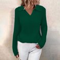 thumbnail image 1 of Qertyioot Chandails à Col en V pour Femmes Mode Automne Hiver Pull à Manches Longues Décontracté, 1 of 7