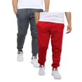 thumbnail image 1 of Men's 2 Pack Fleece Jogger Sweatpants,charcoal/red,M, 1 of 2