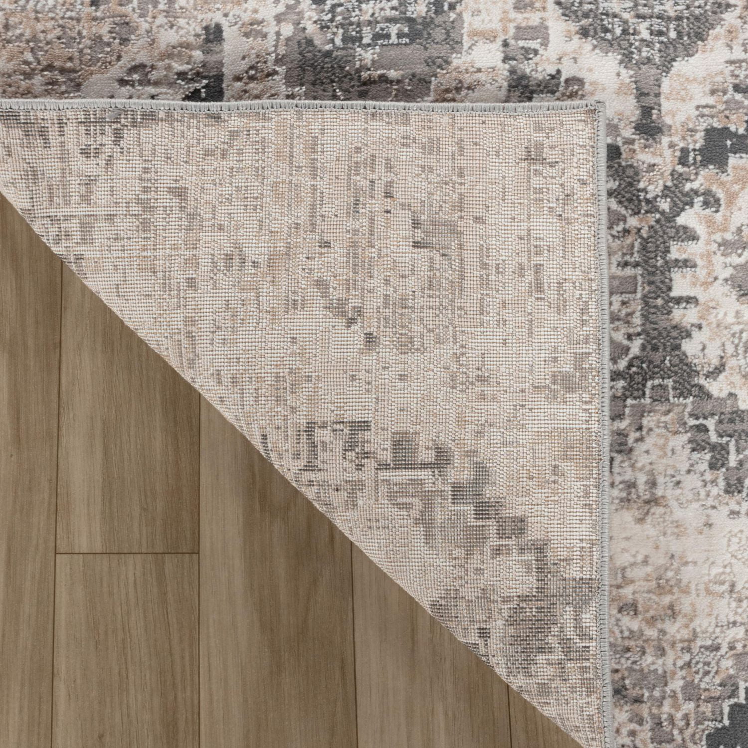 Tapis d'interieur Rug Branch Atlas Fractal, beige gris, moderne - Salon, chambre, salle a manger et cuisine