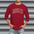 thumbnail image 2 of Men's T-Shirts 3/4 Sleeve Comfortable Crewneck Graduated Color Fit Brick Red Beach Vacation Fall Clothes size M, 2 of 4