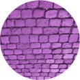 thumbnail image 1 of Ahgly Tapis Rond Lavable en Machine Intérieur Transitionnel Orchidée Foncée Violet, 4 Pieds Rond, 1 of 7