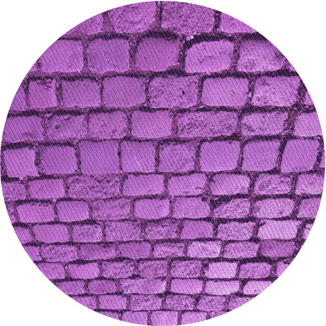 Ahgly Tapis Rond Lavable en Machine Intérieur Transitionnel Orchidée Foncée Violet, 4 Pieds Rond