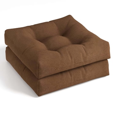 Costway 2 PCS 21" x 21" Patio Chair Seat Cushion Pads Indoor/Outdoor Brown