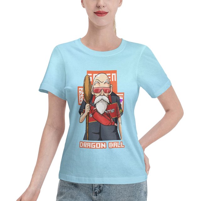 T-Shirt Basique à Manches Courtes pour Femmes Dragon Ball Tortue Féerique