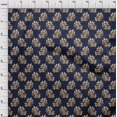 thumbnail image 3 of oneOone Polyester Lycra Fabric Leaves & Floral Block Printed Craft Fabric BTY 56 Inch Wide, 3 of 4