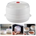 thumbnail image 2 of Under 30$ Oimcto Microwave Oven Steamer Multifunctional Microwave Vegetable Steamer with a Transparent Lid Cookware Dish Kitchen Cooking Steamers for Cooking Dumplings Vegetable, 2 of 9
