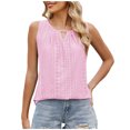 thumbnail image 2 of Soki Women's Tank Tops Loose Round Neck Ruched Sleeveless Tops Casual Basic Vest Shirts, 2 of 5