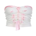 thumbnail image 1 of Bandeau Bandeau d'Été Blanc Sans Manches à Épaules Dénudées avec Nœud pour Femmes, 1 of 9