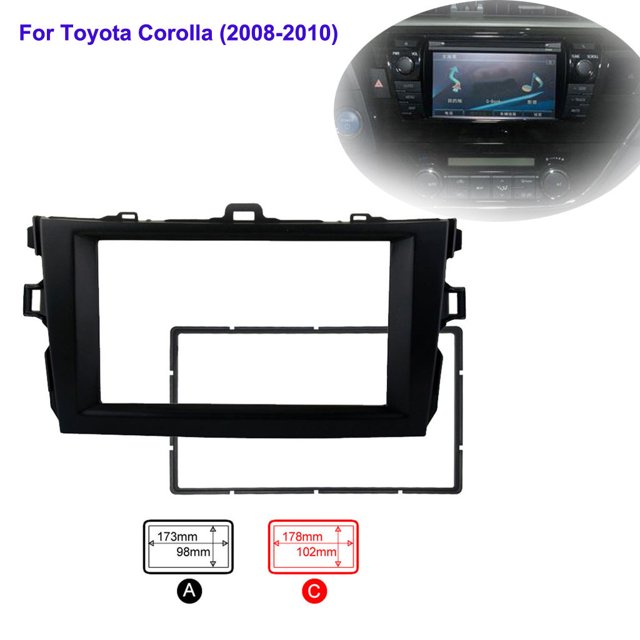 cpengpj Clearance 2Din ABS Car Stereo Radio Fascia Panel Frame For Corolla 2008-2010