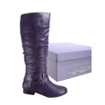 thumbnail image 5 of Bottes Cavalières à Fermeture Éclair pour Femmes, Hauteur Genou, Décontractées, Talon Plat Bas, Bottes d'Hiver, Chaussures ( Violet, 8), 5 of 5