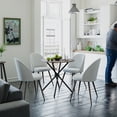 thumbnail image 3 of Homy Casa 2-Pack Beige Fabric Upholstered Dining Chairs with High Back Armless, 3 of 10