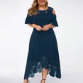 thumbnail image 2 of Pompotops Robe d'Été Bohème à une Épaule à Nouer pour Femmes Taille Élastique à Volants Ligne A Robe Fluide Mini, 2 of 7