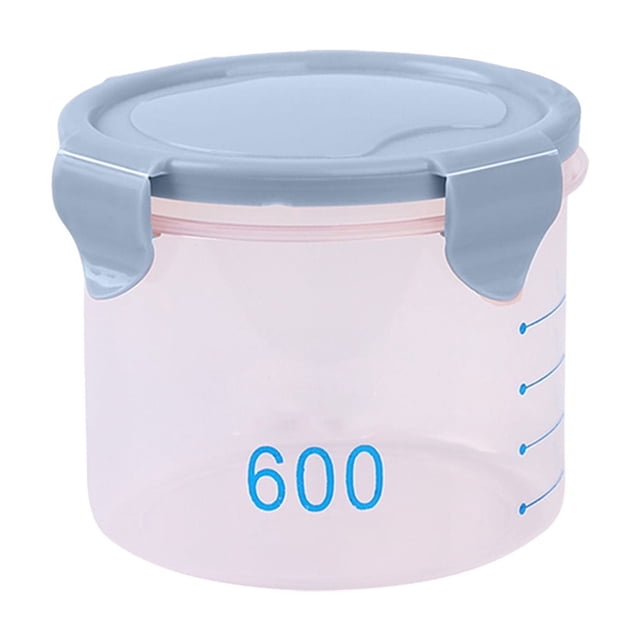 fheaev avec Pots de Rangement Ronds Gradués Pots Scellés Pots en Plastique Cuisine avec Couvercles Pots à Collation Pots de Rangement pour Grains Pots de Rangement Yogourt Fromage Pots à Gâteau