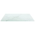 thumbnail image 2 of vidaXL Table Blanche 40x40 cm 6 mm Verre Trempé avec Design Marbre, 2 of 4