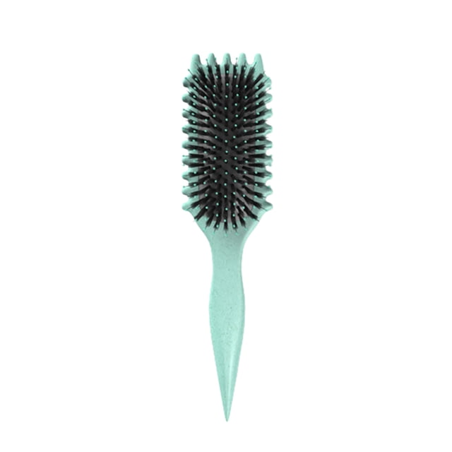 serony Brosse de Coiffage Rebondissante pour Définir les Boucles de Couleur Vert Pâle, Conçue pour le Soin des Cheveux Bouclés avec des Poils Noirs et un Manche Pointu pour un Coiffage Précis. Ce Peigne de Coiffure portable Prévient les Casses et les Dommages, le Rendant Idéal pour Réaliser Diverses Coiffures en Déplacement.