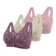 thumbnail image 1 of Posijego 3 Pack Womens Front Closure Bra Plus Size Wireless Everyday Bra No Underwire Full Coverage Bra for Women, 1 of 3