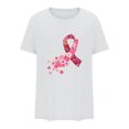 thumbnail image 5 of TIMIFIS T-Shirt Ruban Rose de Sensibilisation au Cancer du Sein pour Femmes T-Shirts Cancer du Sein Été Ample Imprimé Col Rond T-Shirt Manches Courtes Blouse Décontractée Automne/hiver, 5 of 5