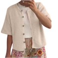 thumbnail image 3 of Cameland Cardigan Décontracté à Manches Cinq Boutons Col Rond pour Femmes, 3 of 5