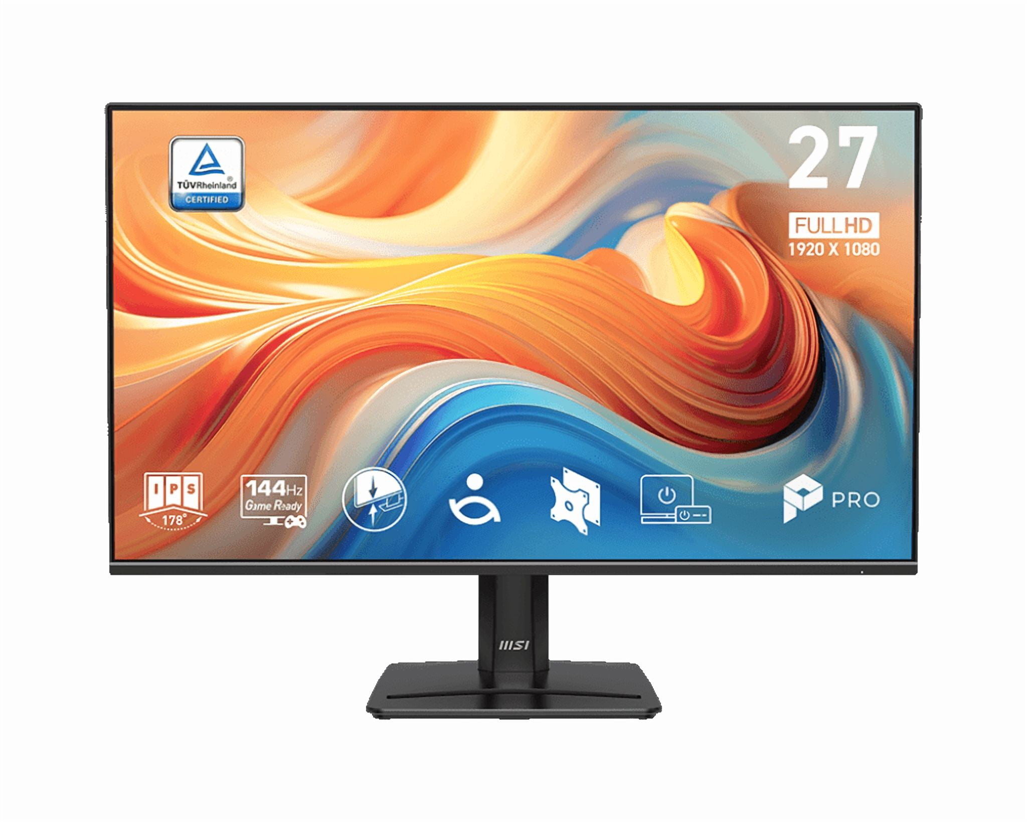 MSI 27" 1920 x 1080 (FHD) 144Hz Moniteur IPS avec Inclinaison Ajustable HDR Prêt et Haut-parleur (PRO MP271 E14A)