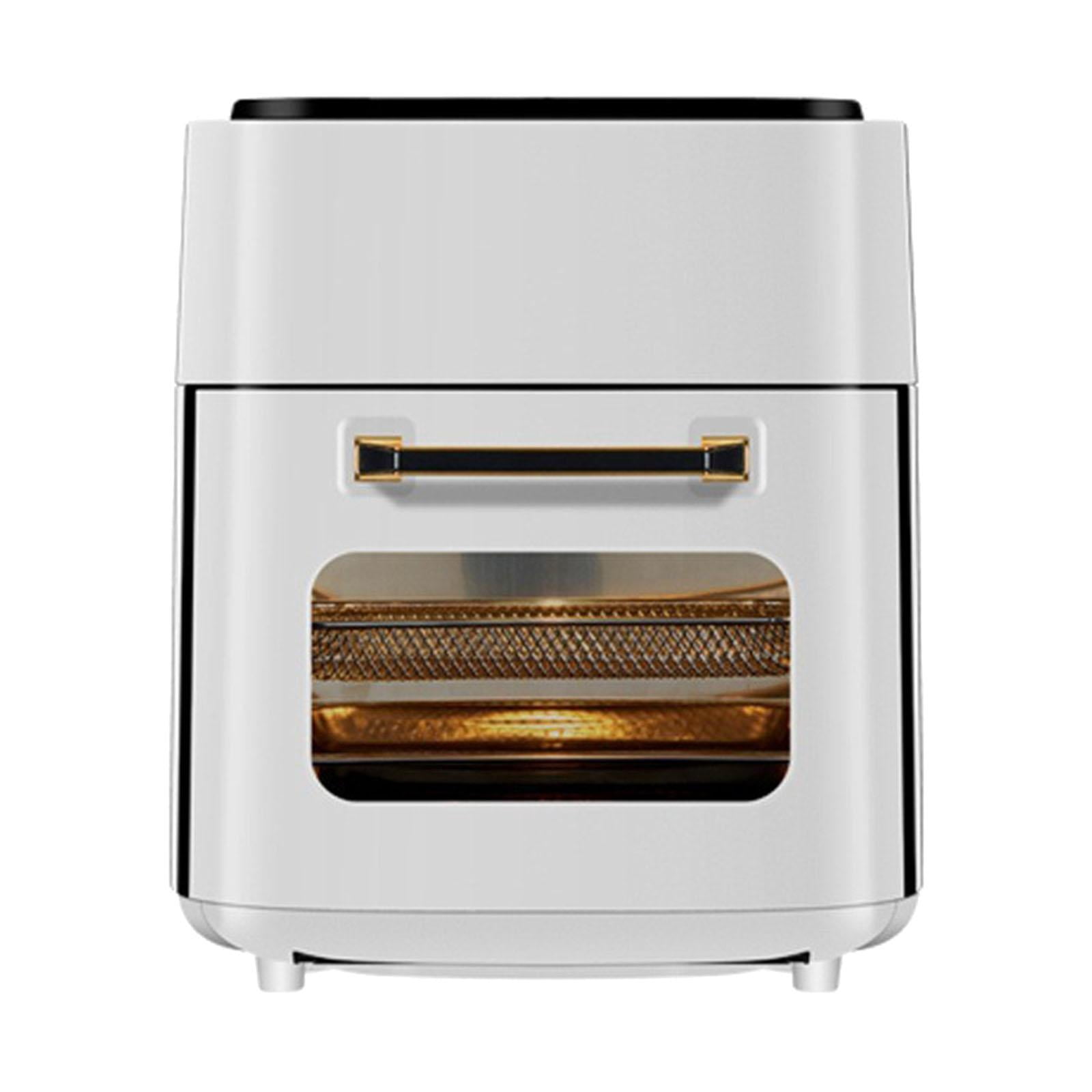 Rongfmy Air Fryer Compact Visible Cooking Window Portable Easy to Clean 15L Touchscreen Nonstick for Roast Cooks Bakes Crisps Reheats White
