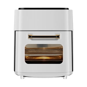 Rongfmy Air Fryer Compact Visible Cooking Window Portable Easy to Clean 15L Touchscreen Nonstick for Roast Cooks Bakes Crisps Reheats White